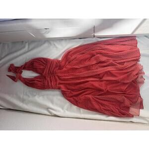 Red and White Polka Dot Greaser Dress | M